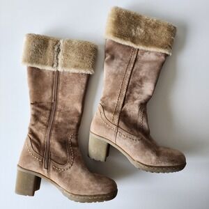 Hush Puppies Boots Womens 8 Suede Leather‎ Thinsulate Lined Knee High Winter